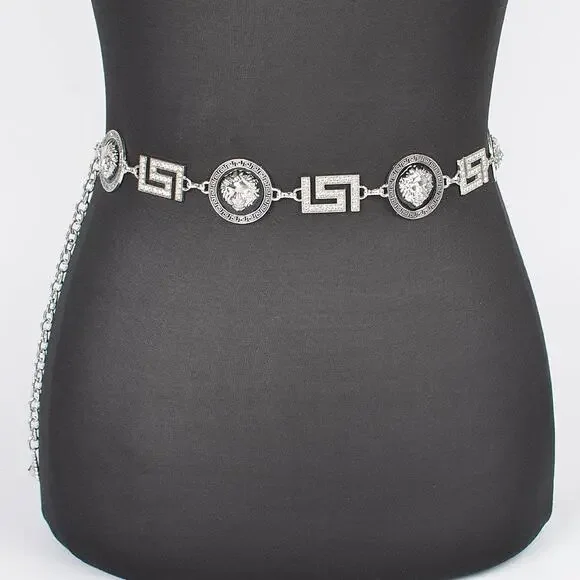Metal Rhinestone Chain Belt - Picture 2 of 7